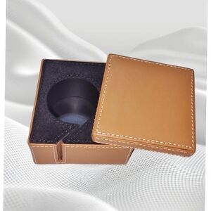Levenger ~ Postage Stamp Genuine Leather Box  Holder/Dispenser. Last One!!!